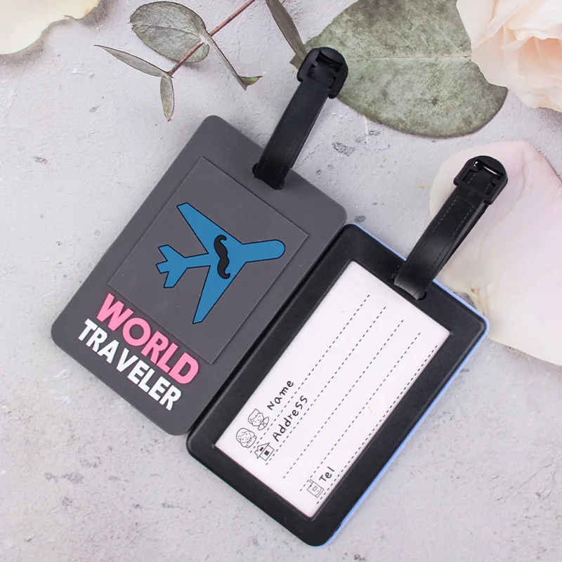 Симпатичная бирка для багажа из ПВХ аксессуары путешествий бирки Именные Бирки