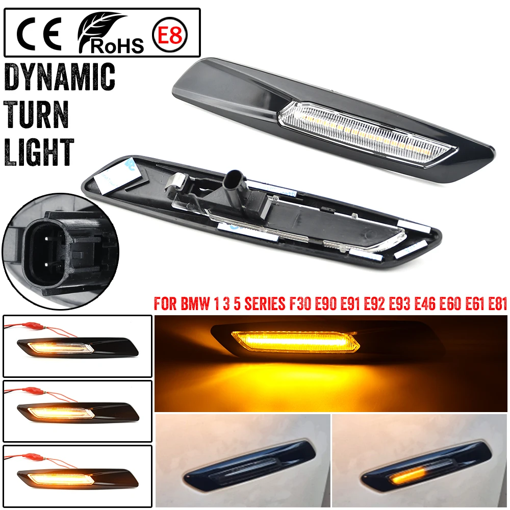 

Car Led Side Marker Flowing Water Flicker Turn Light For BMW 1series E81 E82 E87 E88 3series E90 E91 E92 E93 5series E60 E61