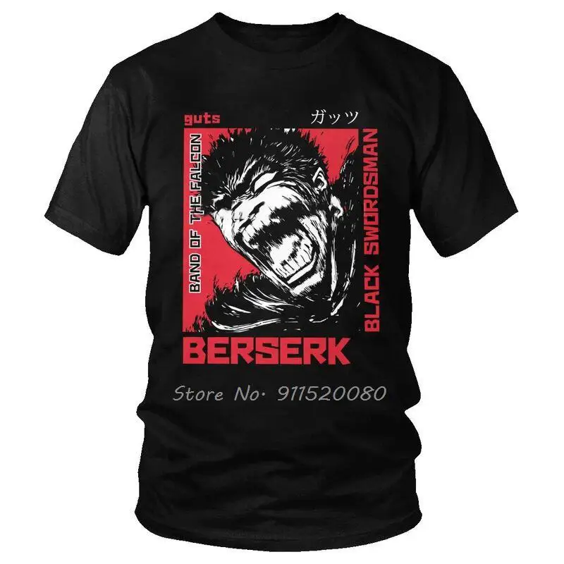 

Футболка Furious Gattsu Berserk Мужская, хлопковая рубашка, топ с рисунком героя Byronic, в стиле Харадзюку, подарок