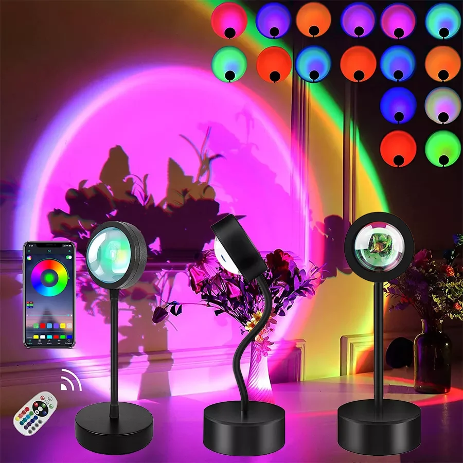 

Smart Bluetooth Sunset Projection Lamp Sunset Projector Night Light APP Remote Led Lights for Room Decoration Photography Gifts