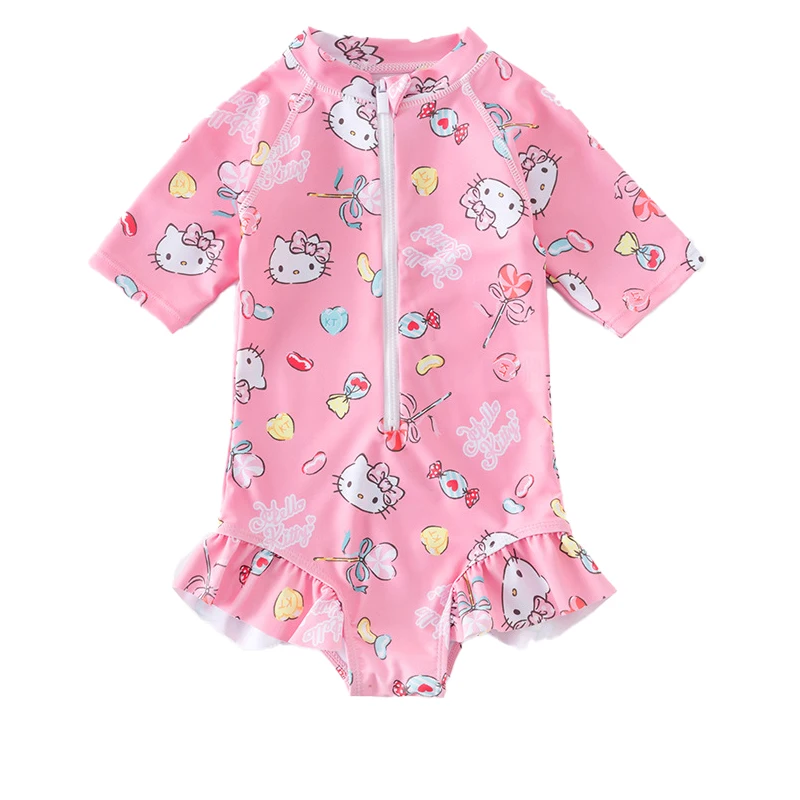 

Kawaii Hello Kitty Childrens Swimsuit Girls Swimsuit Baby Swimsuit Princess New Style Summer Fashionable Durable Swimsuit