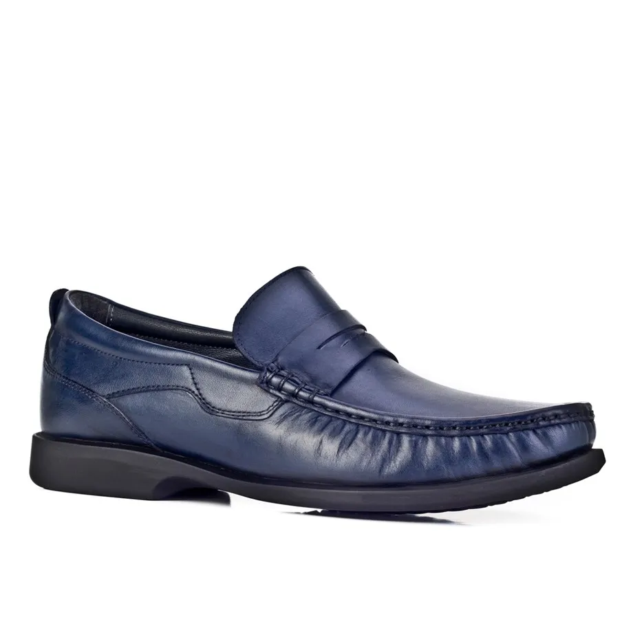 

Genuine Leather Navy Blue Men Casual Shoes