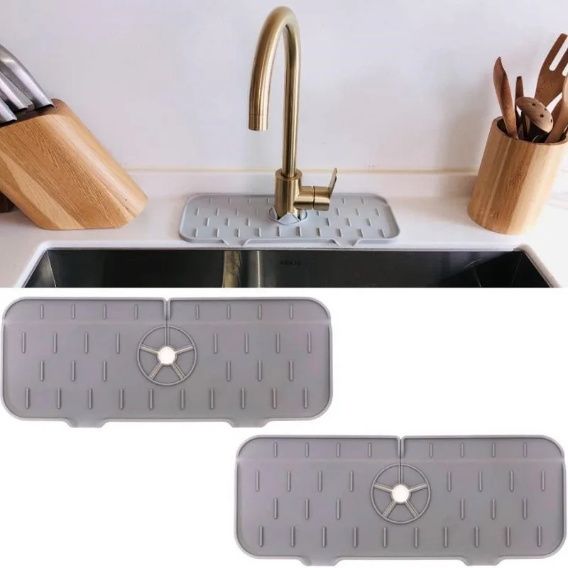 

Силиконовый коврик для слива кухонного смесителя, защита от брызг для раковины, столешница для ванной комнаты, Быстросохнущий поднос для мыла, устойчивый к плесени