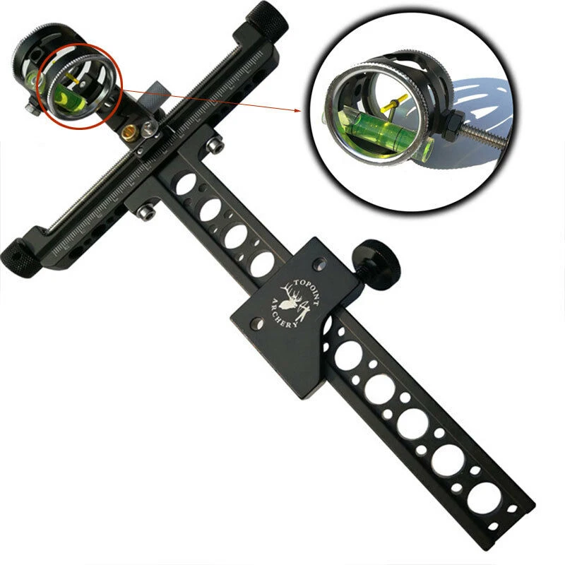 

Accessories Durable Portable Compound Bow Sight Aluminum 1 Pin 1 set 4X Lens Archery Detachable Long Bracket TP8510