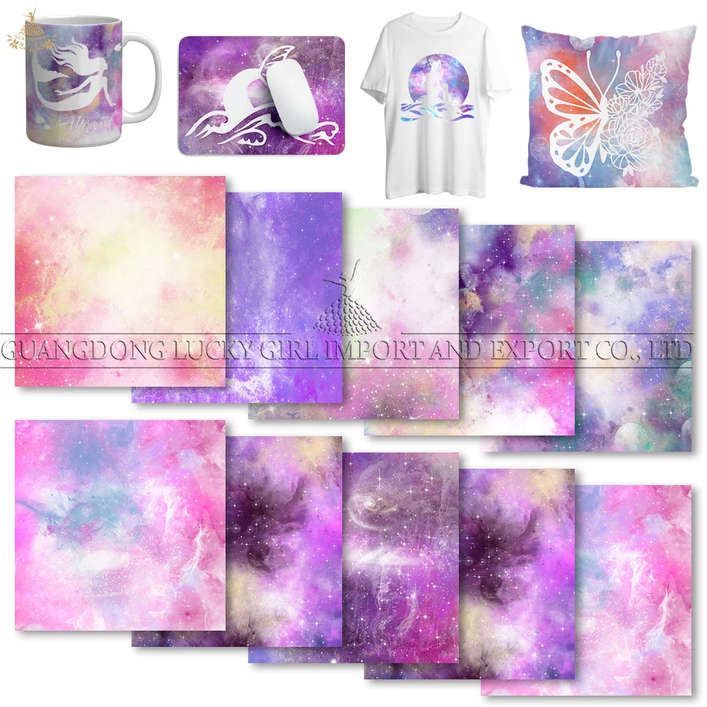 

Lucky Goddness Infusible Ink Transfer Sheet 12x12 In Starry Sky Infusible Ink Sublimation Transfer Paper for Cricut Mug T-Shirt