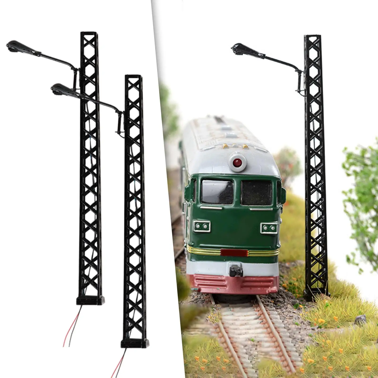 

2 шт. 1:87 решетчатая мачтовая лампа миниатюрная декоративная модель