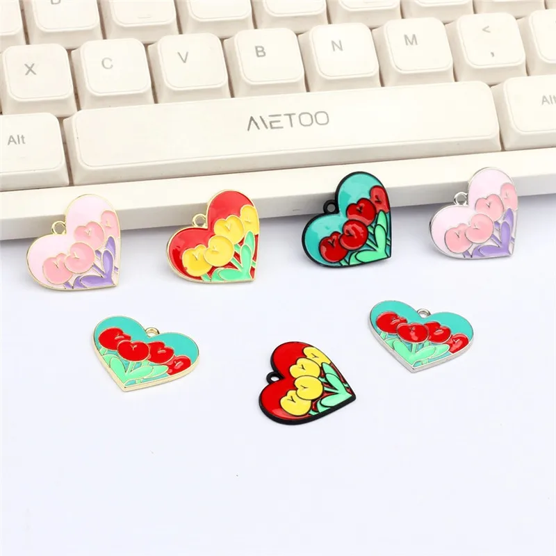 

10 шт. новый милый мультяшный Тюльпан Цветок очаровательные DIY серьги ожерелье поделки ювелирные изделия фурнитура