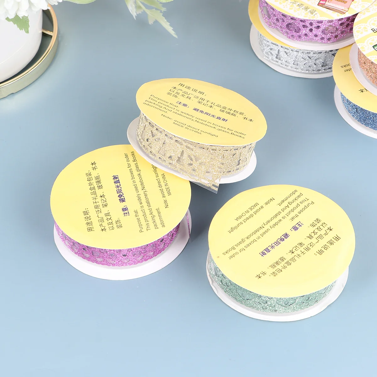

Tape Decorative Washi Diy Paper Masking Scrapbook Craft Sticky Wrapping Giftglitter Album Photo Sticker Diary Set