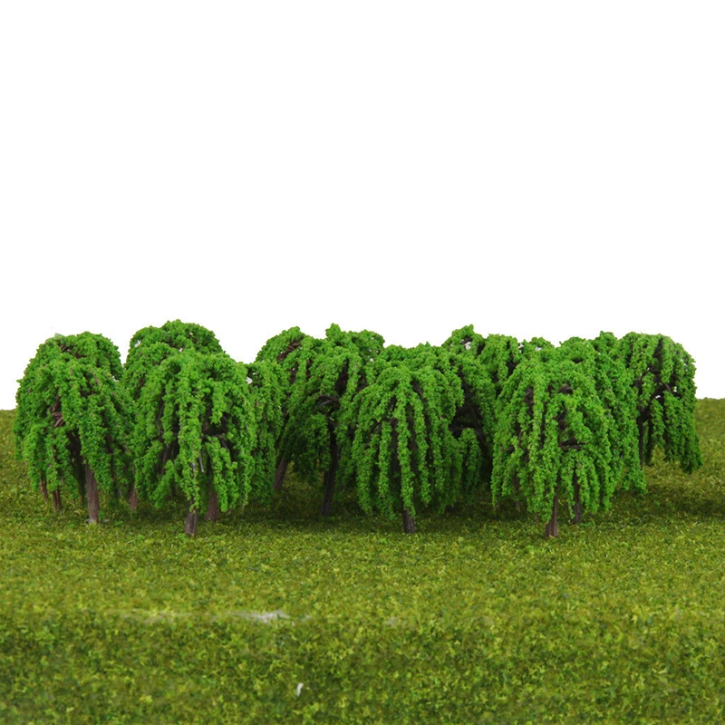 Plant Model Tree Greenery Kitchen Landscape Layout Plastic Resin Train Railway 25pcs 3D Decoration Display Green