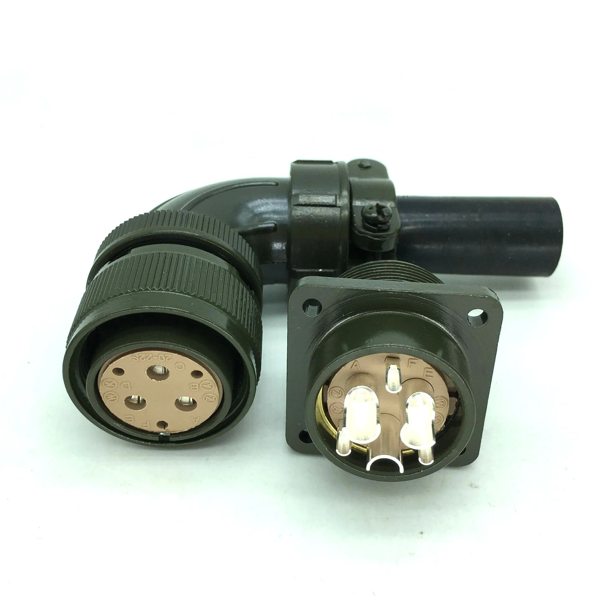 Conjunto Ms3108a Ms3102a 2022s Núcleos Pinos Ângulo Direito Aviação Plug & Soquete Codificador Plug Servo Motor Conector Pedestal 1