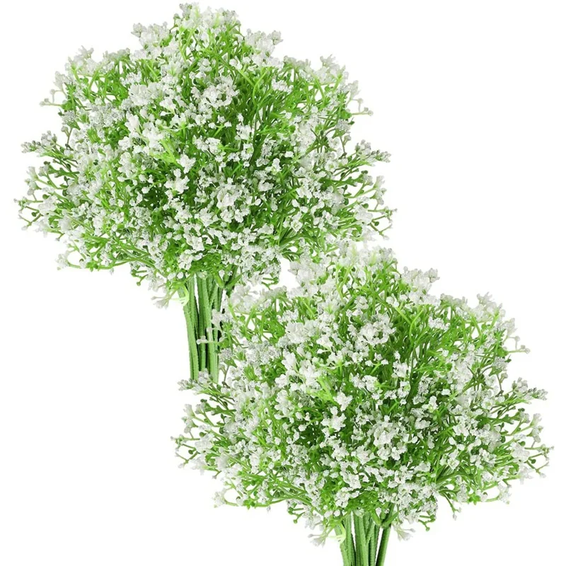 

32Pcs Artificial Flowers Babies Breath Flowers Plastic Flowers Bouquets Faux Flower Stems Fake Gypsophila Plants Flowers