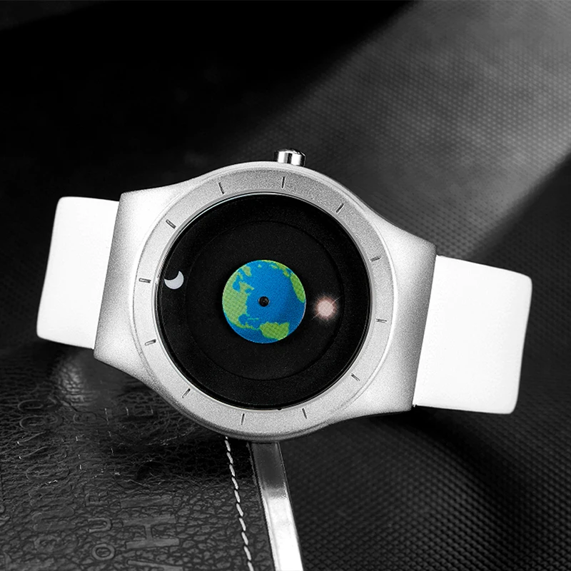 Concept Watch for Men Earth Moon Dial Men Quartz Watches Minimalist Planet New Wristwatch Man Mens Clock Male Reloj Dropshipping images - 6