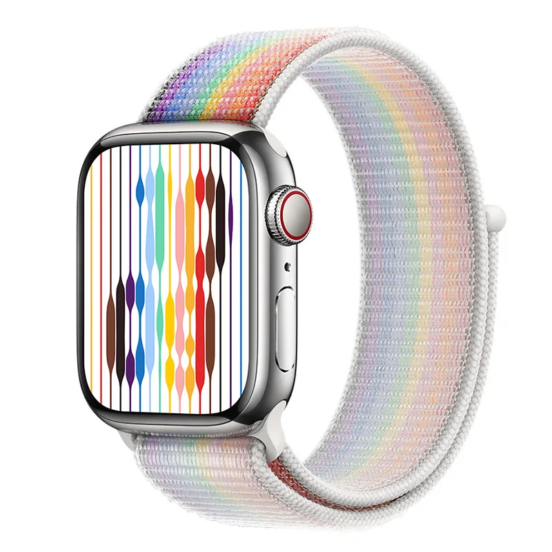 Ремешок нейлоновый для Apple Watch 7 band браслет смарт-часов iWatch Series 5 4 SE 6 44 мм 40 45 41 42 38 |
