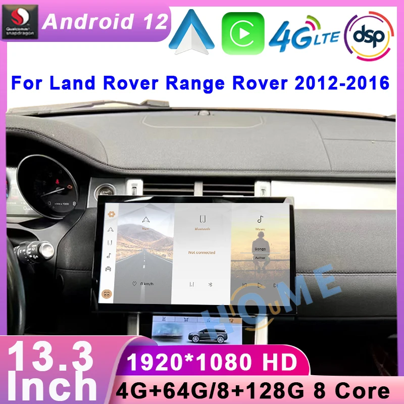 

Автомобильный Dvd-проигрыватель 13,3 дюймов Android 12 для Land Rover Range Rover Evoque LRX L538 Vogue L405 Sports L494 Carplay 8 + 128 ГБ