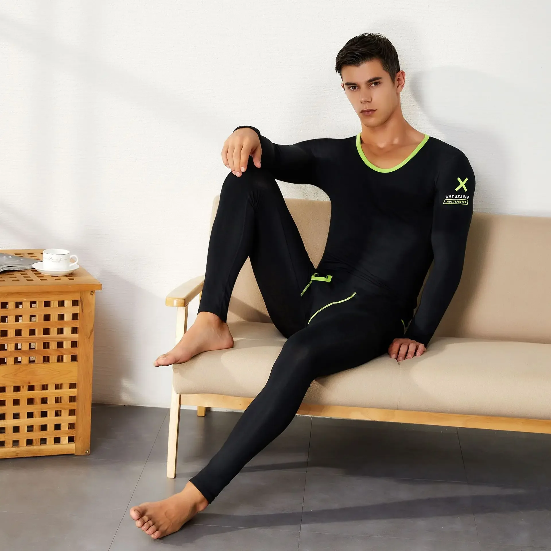 Комплект мужского термобелья для молодых людей Трикотажная хлопковая