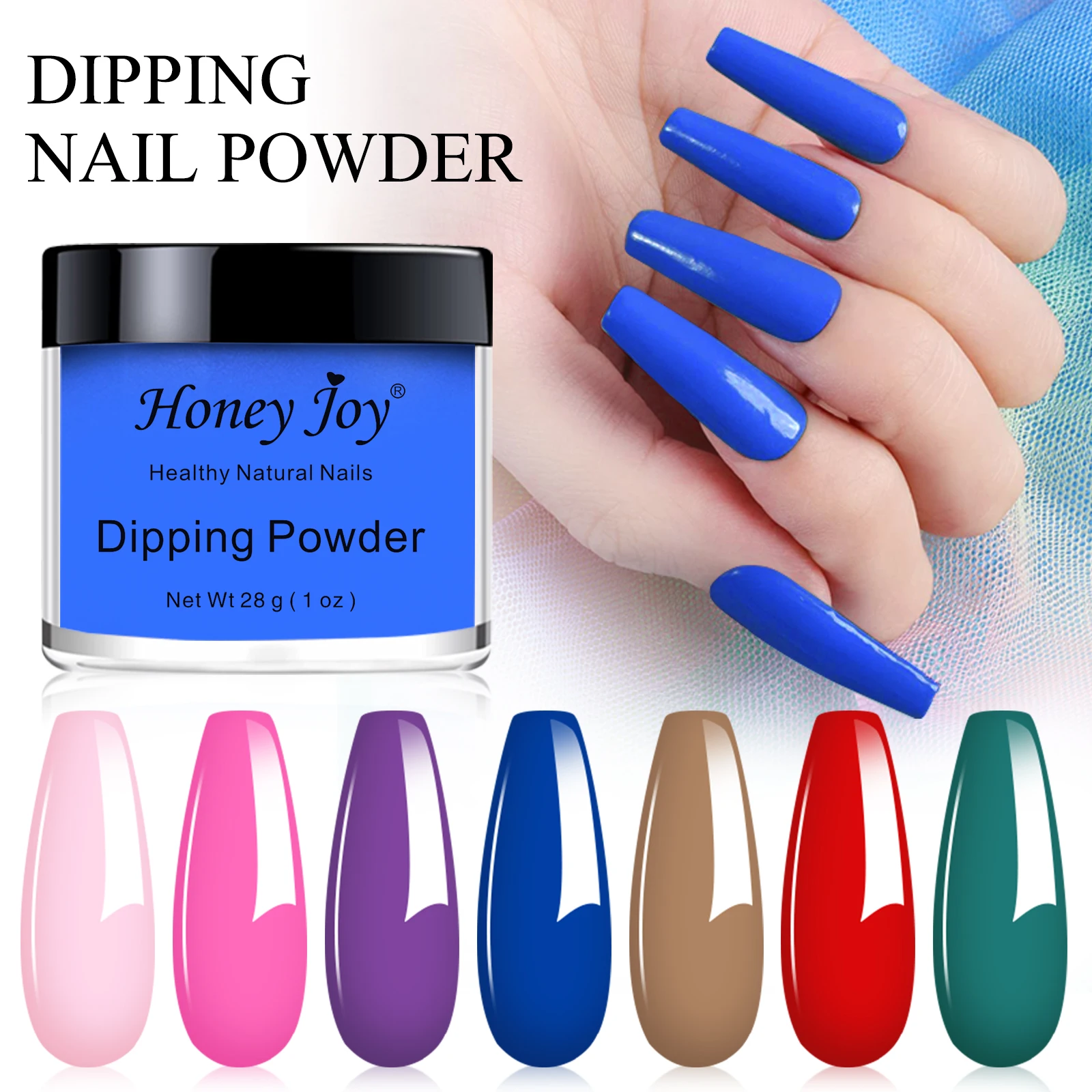 28g/Box Very Fine Purple Blue Green Red Dipping Powder Nails Fine Dip Powder Colors No Need Lamp Cure Like Gel Polish Effect