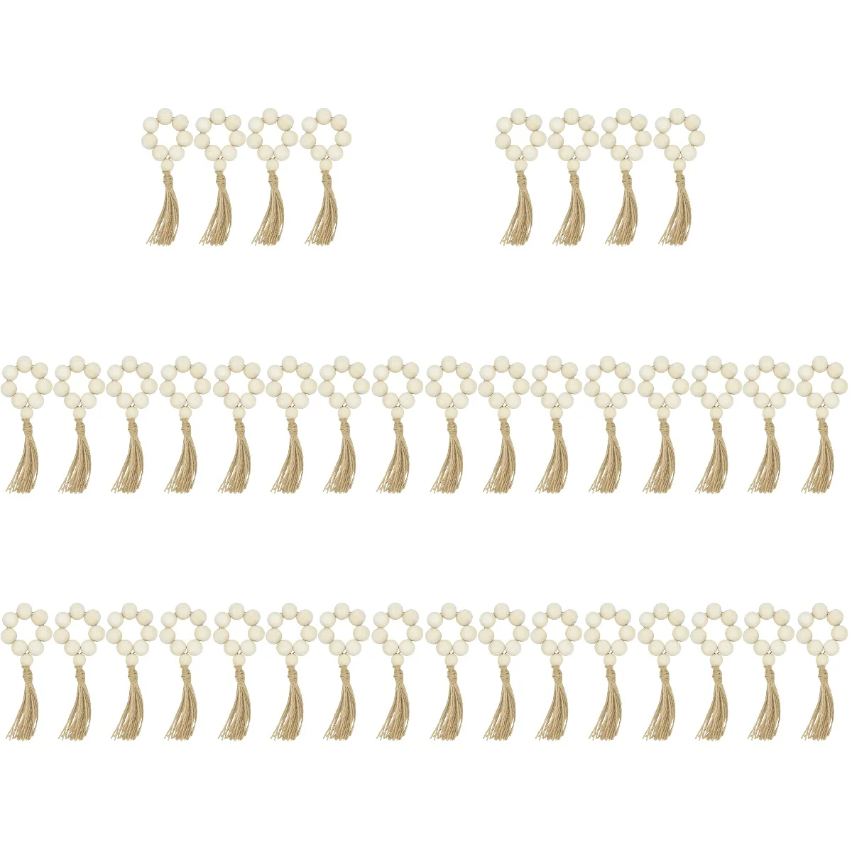 

40 шт., деревянные кольца для салфеток