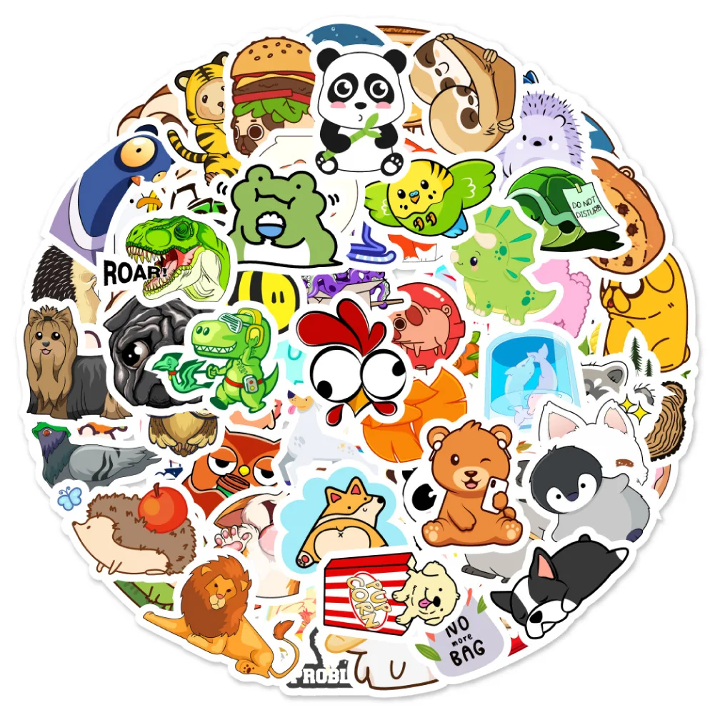 

100pcs Small Animal Cartoon Cute Notebook Skateboard Water Cup Suitcase Graffiti Decoration Kids Stickers