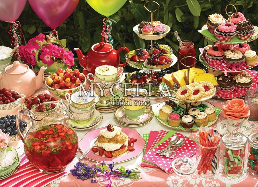 

Food & Drink 5d Diy Diamond Painting Garden Party Cross Stitch Full Mosaic Diamond Embroidery Art landscape Home Decor Gifts