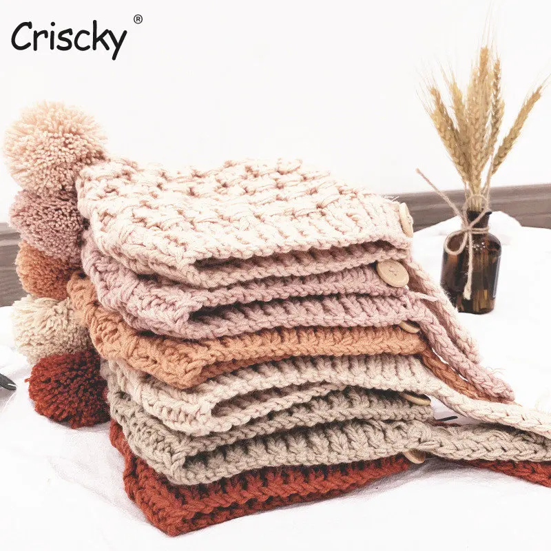

Criscky 2022 Solid Color Kids Winter Hats for Newborn Boys Toddler Girl Cap Children Baby Boy Warm Hat for Baby Girls and Boys