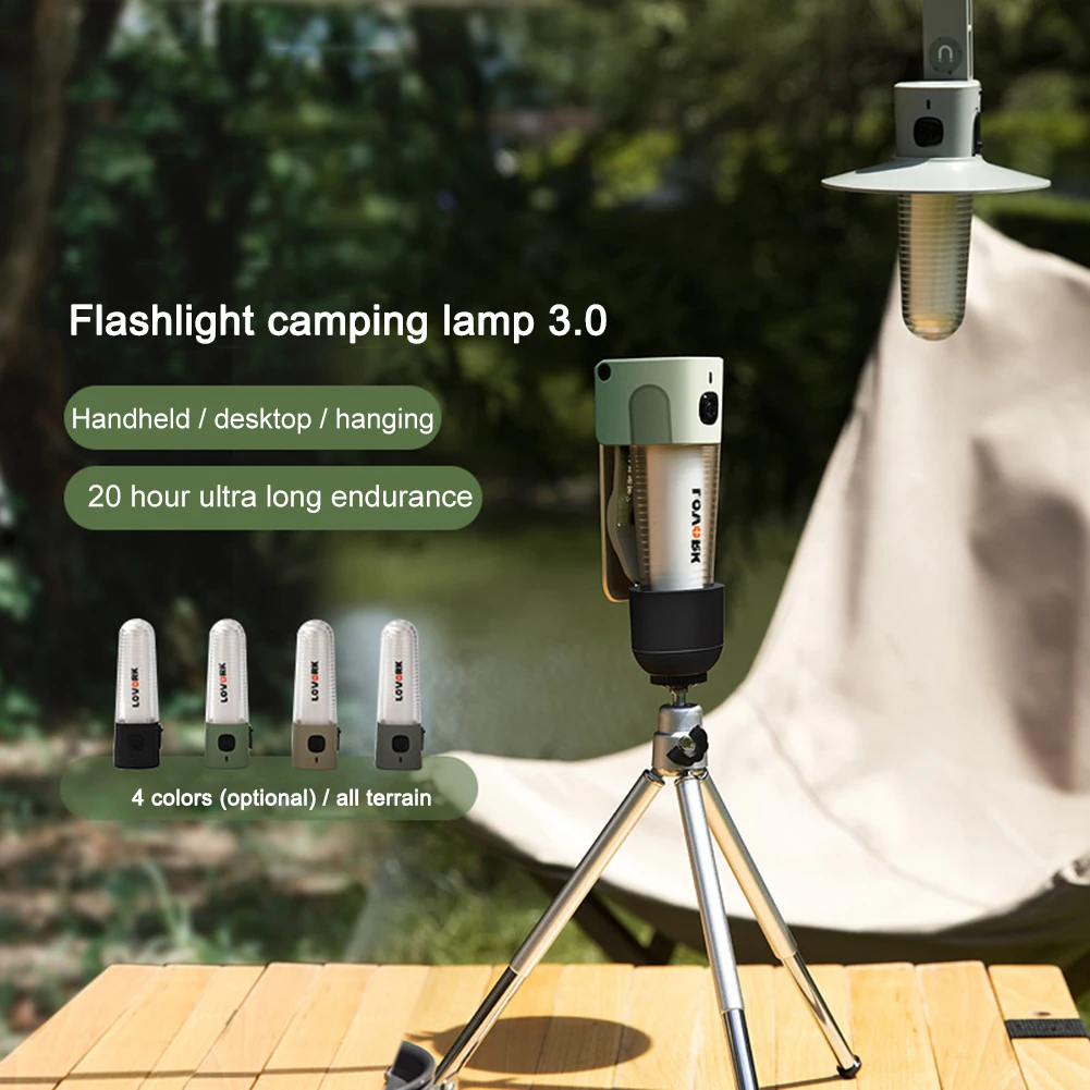 

Портативная лампа для кемпинга, 2200 мАч, многофункциональная перезаряжаемая лампа-вспышка, Подвесная лампа для палатки, водонепроницаемый ф...