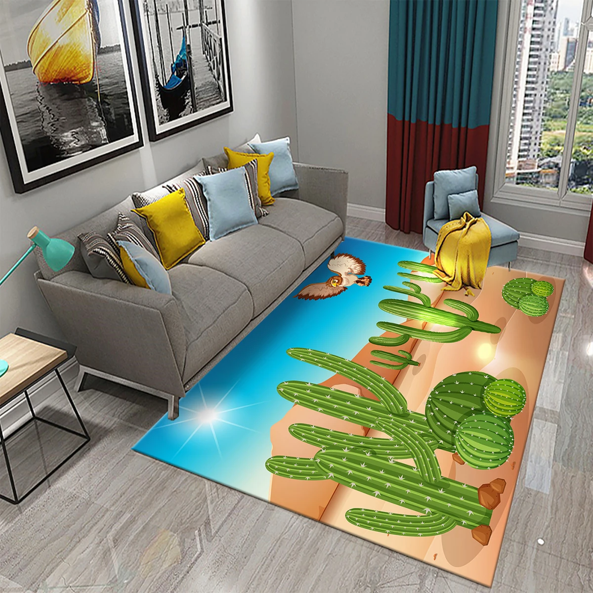 

Мультяшные декоративные коврики для кухни, пустыни, искусственных цветов, растений, противоскользящие декоративные коврики для гостиной, спальни