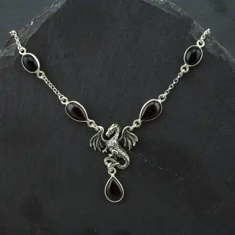 Ожерелье дракона из серебра 925 пробы с гранатом Ожерелье Daenerys «Игра престолов», ювелирные изделия. Готический