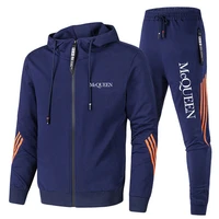2022 new fashion mens sportswear suit spring autumn casual sportswear mens 2 piece zip sweatshirt sports pants set