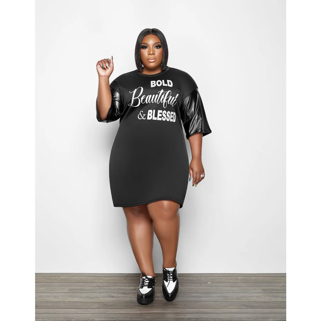 

Classic Letter Print Loose Oversized Summer Pullover Retro T-Shirt Retro Tops Female Casual Women Dresses 2022 Wholesale
