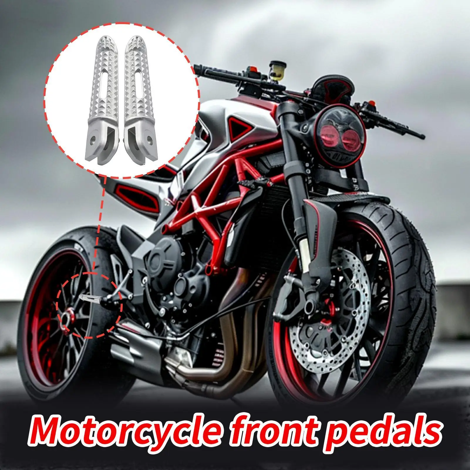 Фото Реплика гоночного автомобиля Triumph Daytona 675, 2006-2016, подставка для ног мотоцикла, передние педали электромобиля, противоскользящие мотоциклетные №2