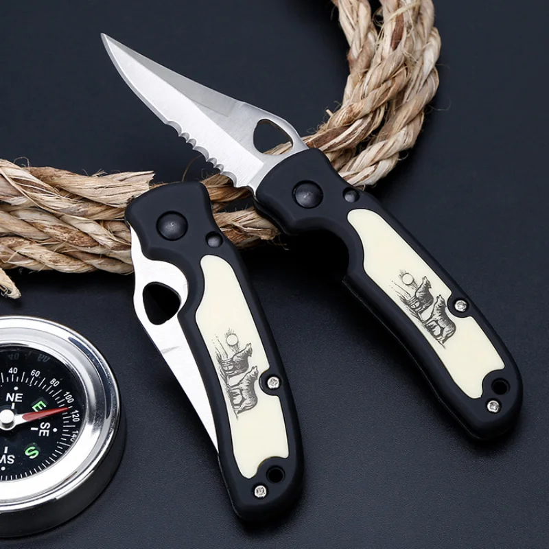 

3cr13Mov Stainless Steel Mini Folding Knife Ultrathin Blade Hunting Knife Camping Survival Multifunctional Outdoor Fishing Tool