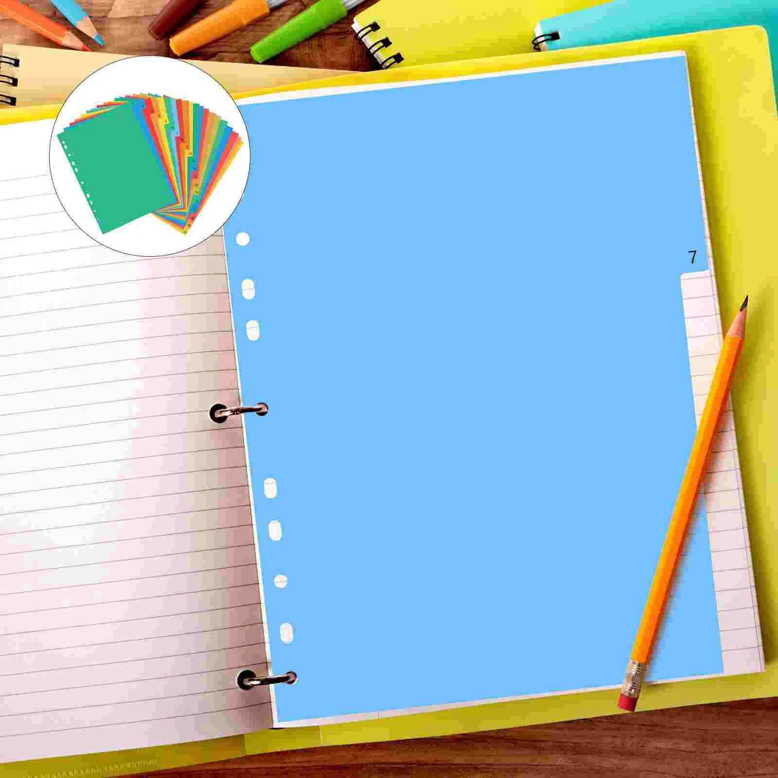

Dividers Binder Tabs A4 Divider Insertable Page Indexes Insert Notebook Folder School Supplies Labels Ring Office Products