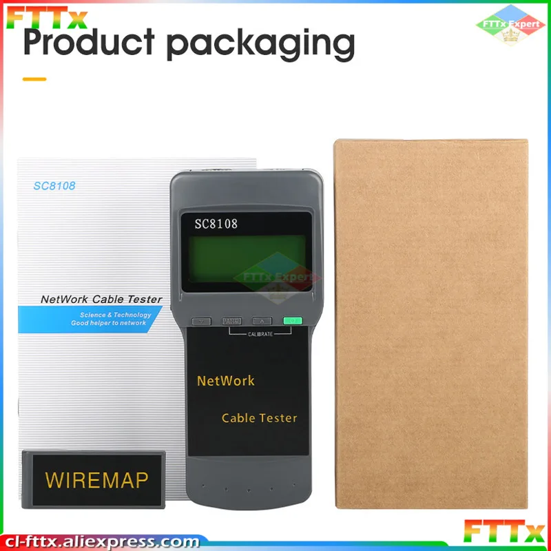 

Портативный беспроводной сетевой тестер SC8108 с ЖК-дисплеем, измеритель и LAN-Тестер телефонного кабеля с ЖК-дисплеем RJ45