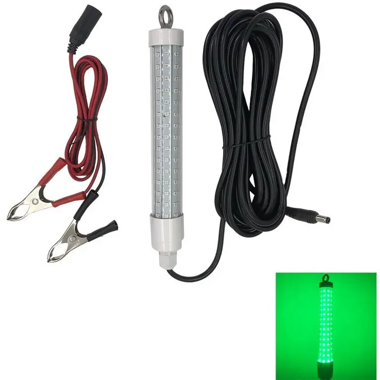

LED Submersible Fishing Green Light Underwater Night Finder Crappie Squid Light Lure Bait Boat Shad Shrimp Fish Lamp, Deep Drop