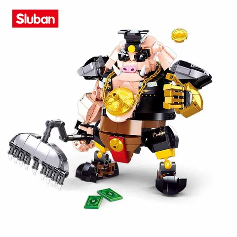 Конструктор Sluban, игрушки, робот B1009 Piggie, 547 деталей, механический бронированный гранул, подарок, Совместимость с ведущими брендами