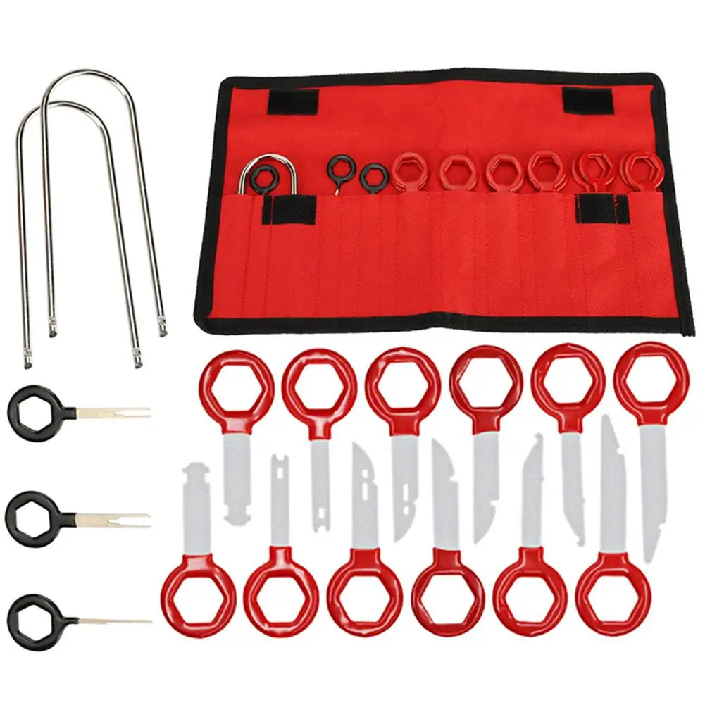 

17Pcs Radio Removal Tool Kit Terminal Removal Connector Pin Ejector U-shaped Tool Kit For Auto Interior Modification Dropshipp