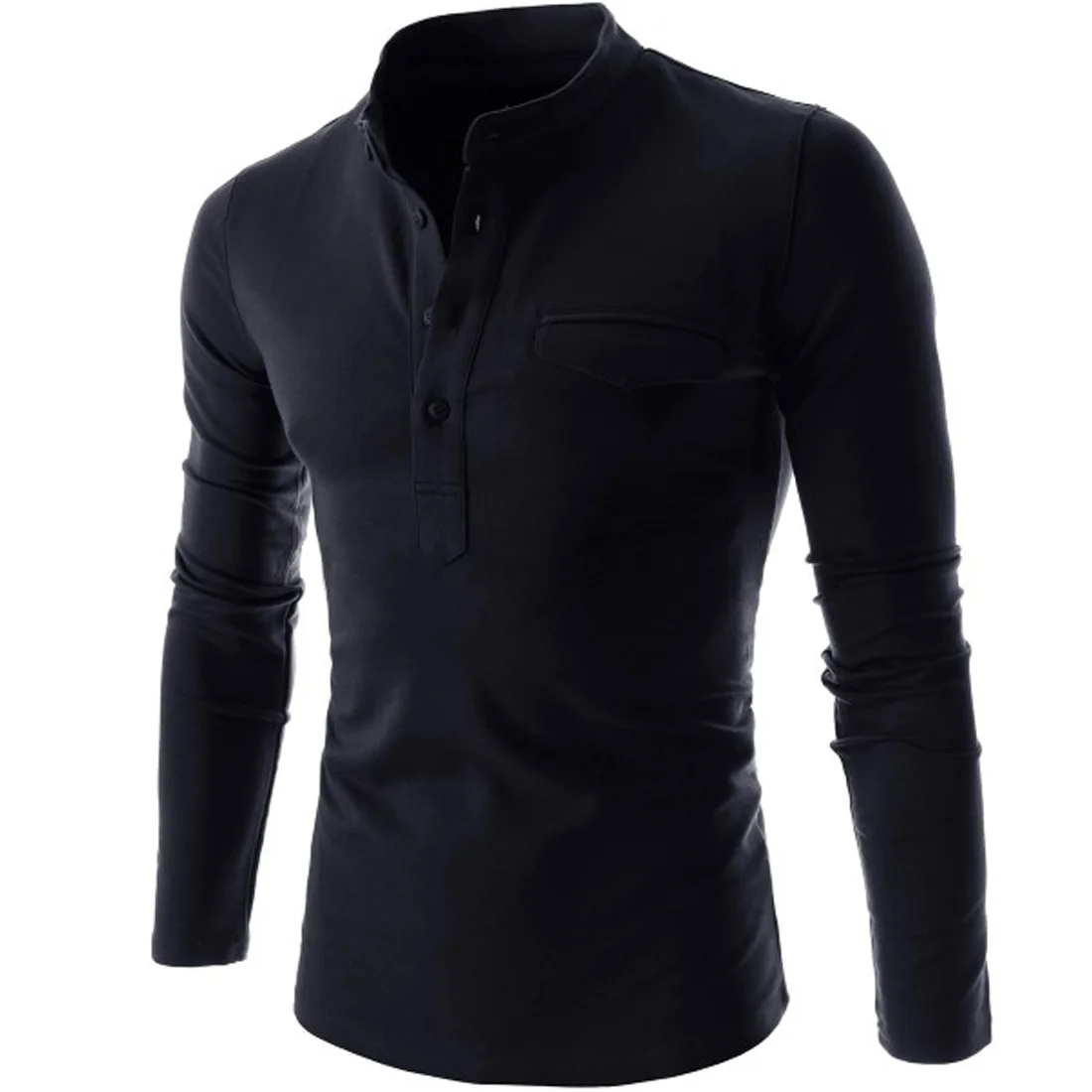 

High Quality Solid Color Polo Shirt Fashion Casual Polo Shirts Men's Long Sleeve Polo Shirt