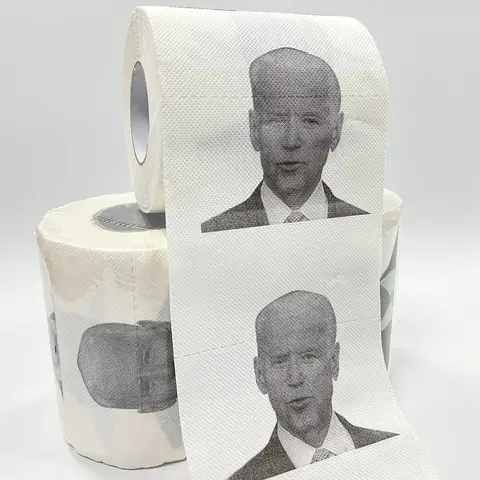 1 рулон туалетной бумаги с узором Joe Biden, новинка, подарок, бумажное полотенце для ванной, бумажная бумага FunnyHome, 150 листов