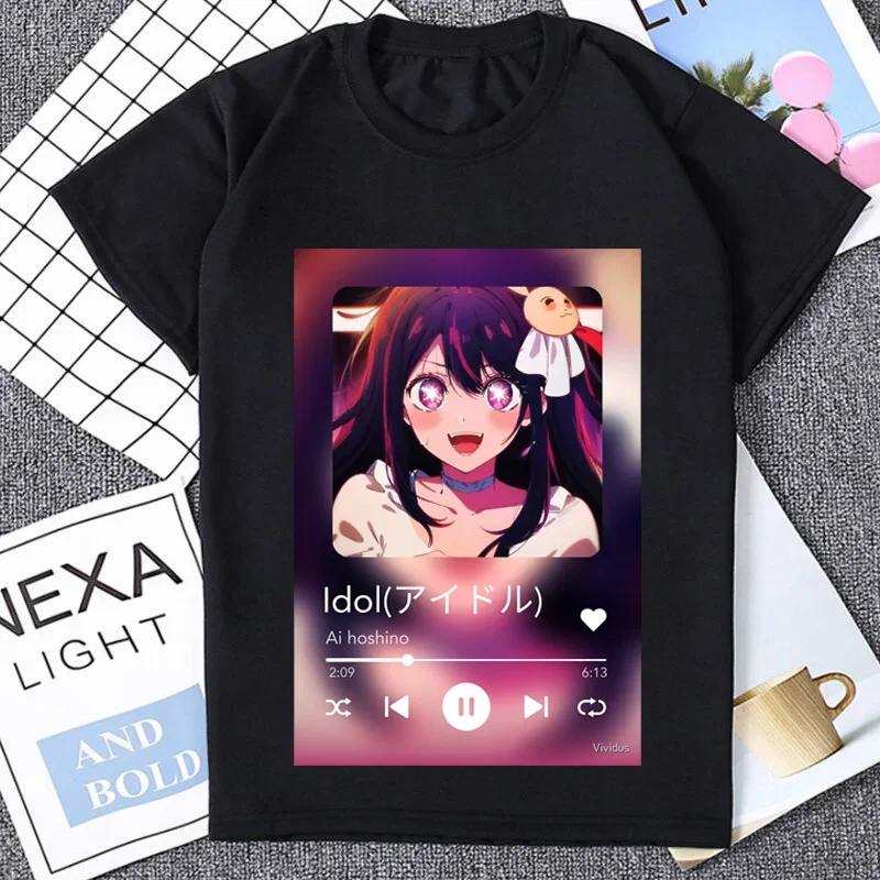 Аниме Oshi No Ko Hoshino Ai Женская футболка с принтом Acg Fans Otaku Waifu Графическая Harajuku