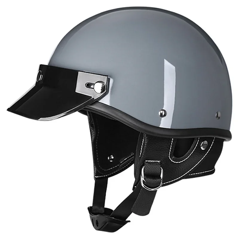 

Retro Summer Half Face Motorcycle Helmet Vintage Motorbike White Helmets Men Women Unisex Scooter Helmet