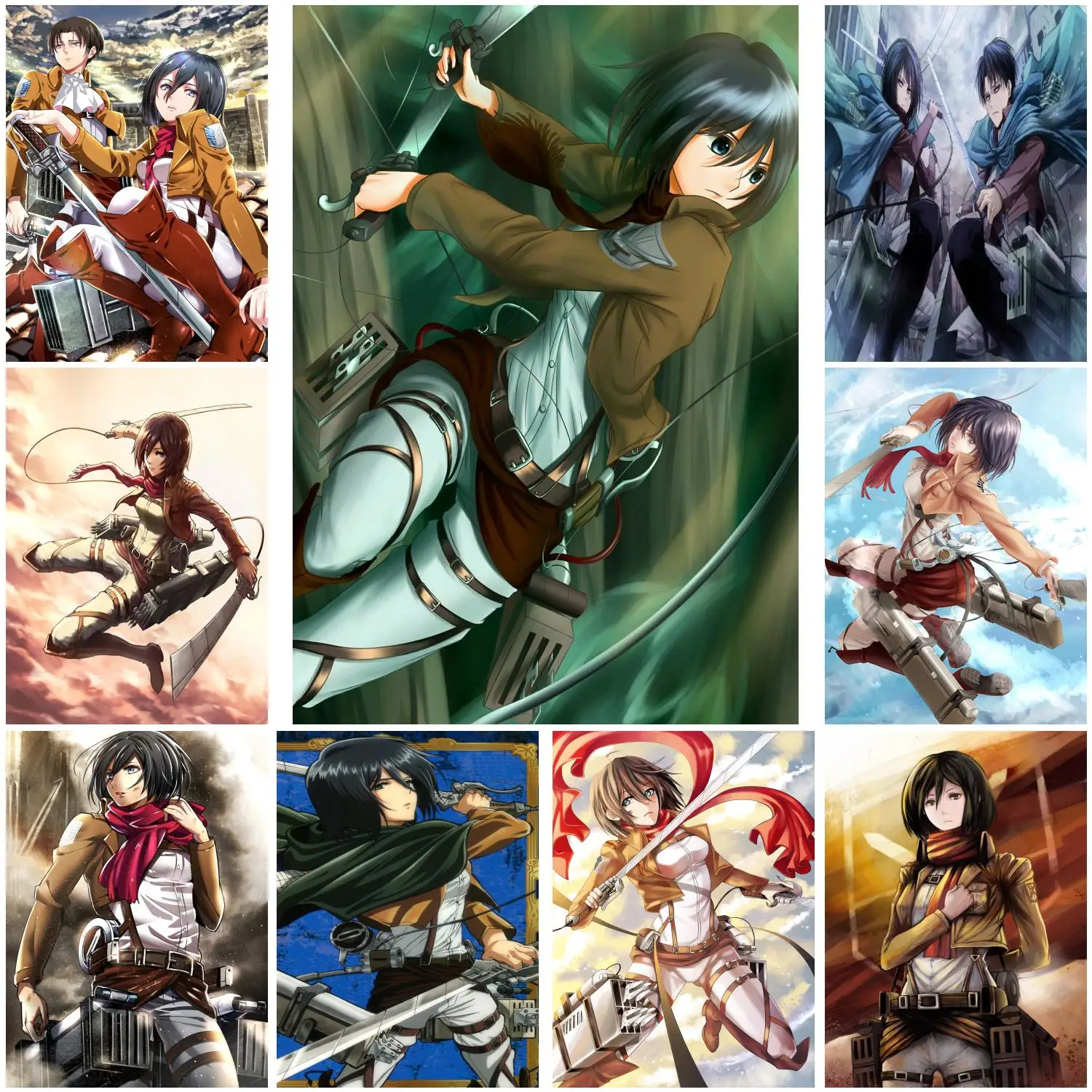 Mikasa ackerman мультяшный плакат печать на стене Художественная Картина холсте для