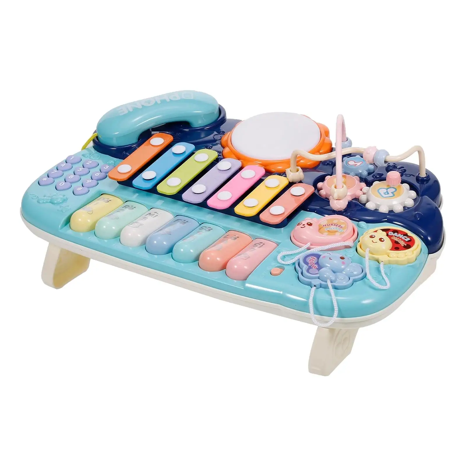 

Musical Instruments Toys, Electronic Piano Keyboard Xylophone Drum Blue