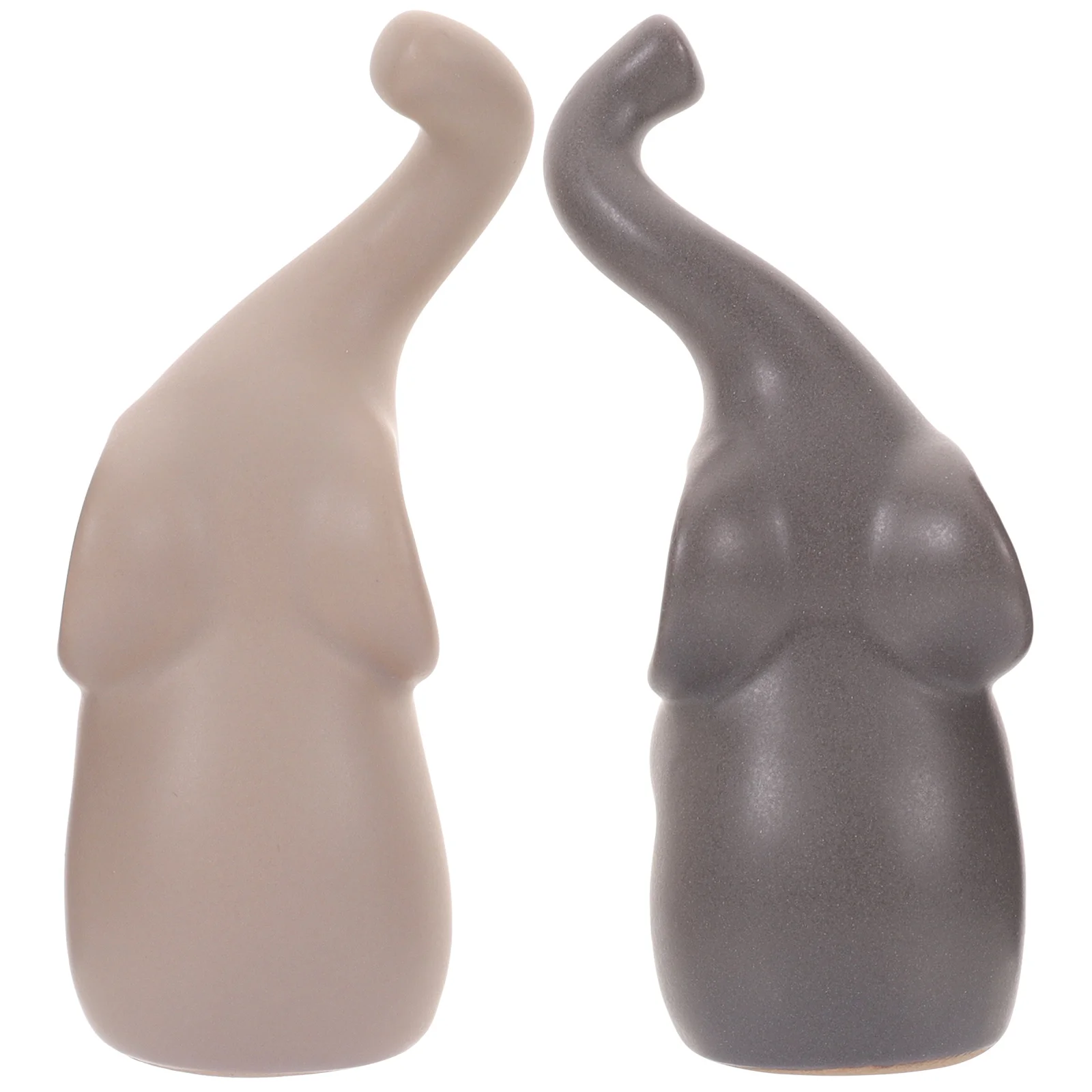 

2 Ceramic Loving Elephant Couples Figurines Miniature Elephant Statue Model Sculpture Desktop Ornaments for Decorative items