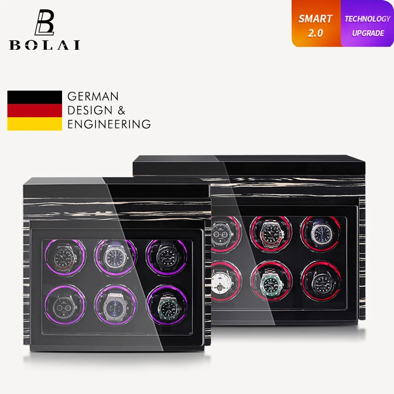 MELANCY Brand Automatic Watch Winder Luxury Wood Watch Safe Box Touch Control and LED Interior Backlight Watches Storage Box