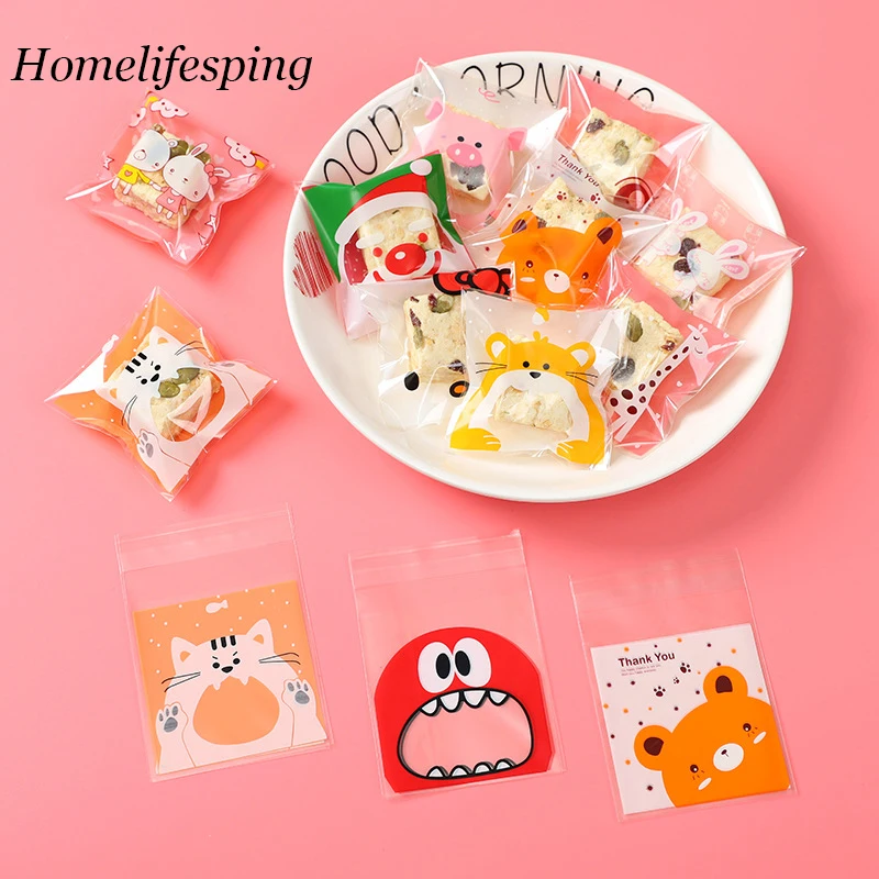 

100 шт., пластиковые пакеты с животными