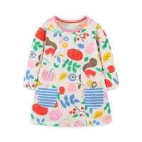 jumping meters autumn spring girls dresses cotton pockets baby princess party costume long sleeve kids frocks clothing