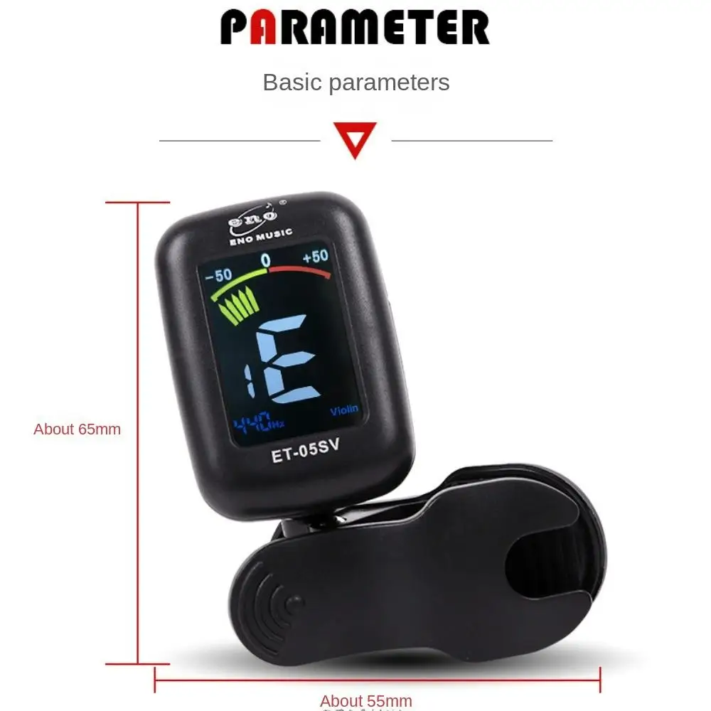 Струнный инструмент ET05V ENO Тюнер для скрипки Мини-цифровой тюнер с клипсой