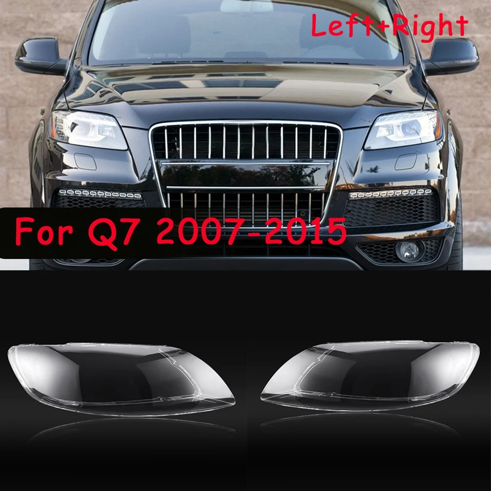 

Левая + правая для-Audi Q7 2007 08 09 10 11 12 13 14 2015 Автомобильная передсветильник крышка объектива Передняя автомобисветильник РА