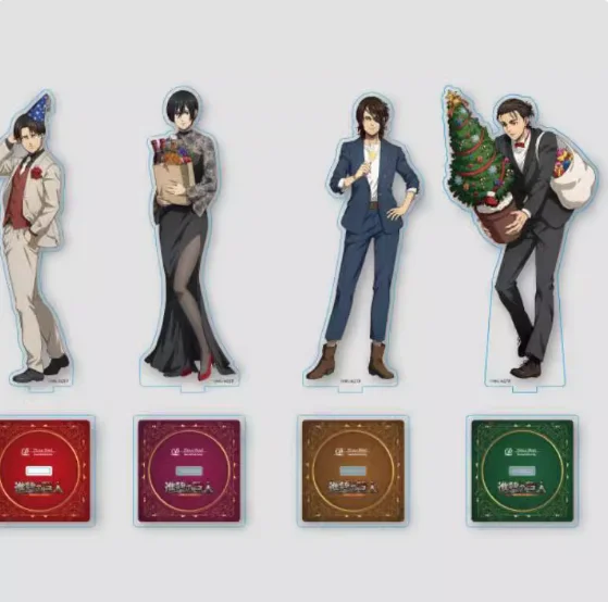 Аниме Атака Титанов Эрен Йегер Микаса Акерман Стенд Фигурка Акриловая Модель