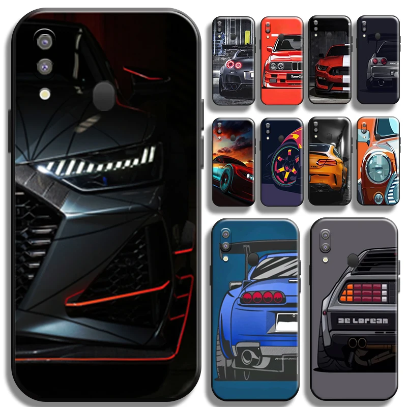 

Luxury Fashion Sports Cars Speed For Samsung Galaxy M20 Phone Case Shockproof Soft Cases Black TPU Cover Carcasa